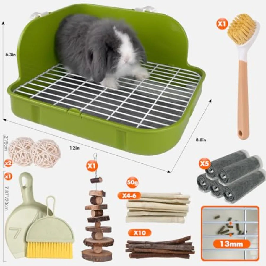 Rabbit Litter Box, Bunny Litter Box, Guinea Pig Potty Trained, Square Small Animal Toilet Potty Pan for Rabbit Guinea Pig Ferre