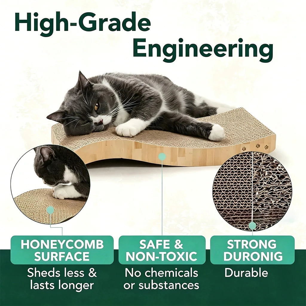 8pcs Large Wave Cat Scratcher Refills Reversible Double-Sided Corrugated Cardboard Durable Furniture Protector Grinding Pad Pet Supplies