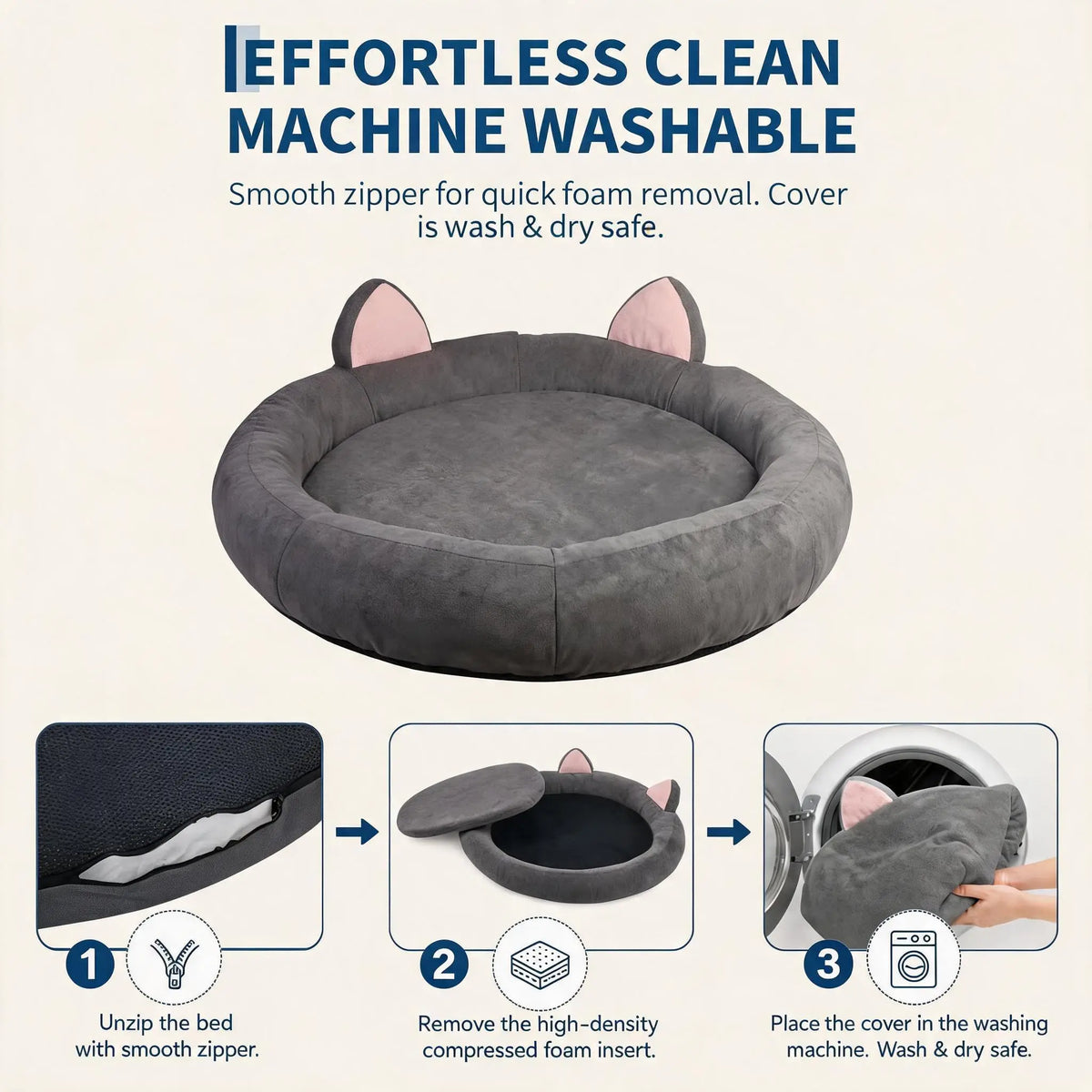 XXL Orthopedic Memory Foam Dog Bed 70x70x9.8in For Large Senior Dog, Waterproof Liner, Washable Cover, Non-Slip Base, Pet Couch