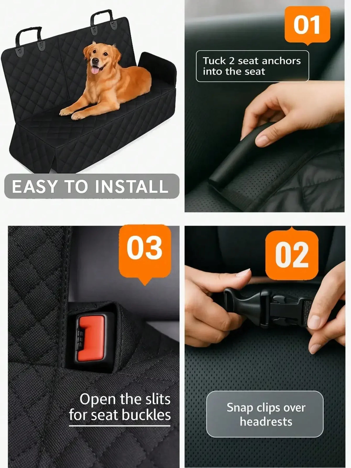 Simple And Stylish Dog Car Seat Cover, Rear Seat Pet Mattress Protection Cover, Waterproof Bench Style Car Seat Cover, Anti Slip Pet Car Bed Dog Hammock, Suitable For Cars SUV, Truck