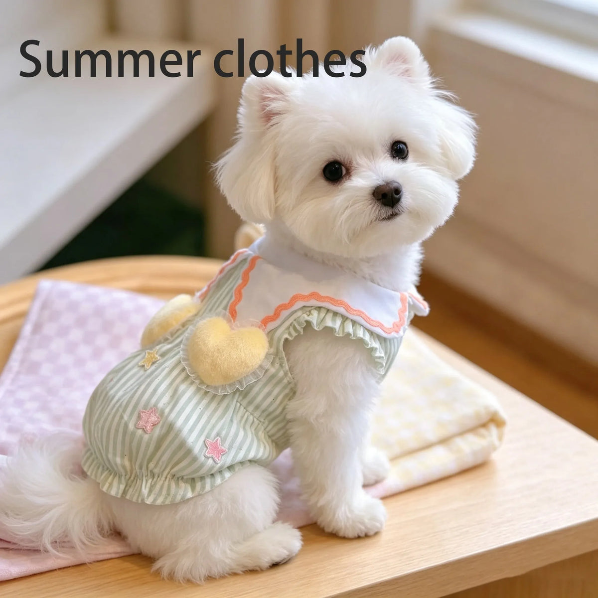 Summer Dog Cat Clothes For Small Dogs Bubble Puppy Princess Striped Dress Cats Kitten Rabbit Clothing Pet Supplies