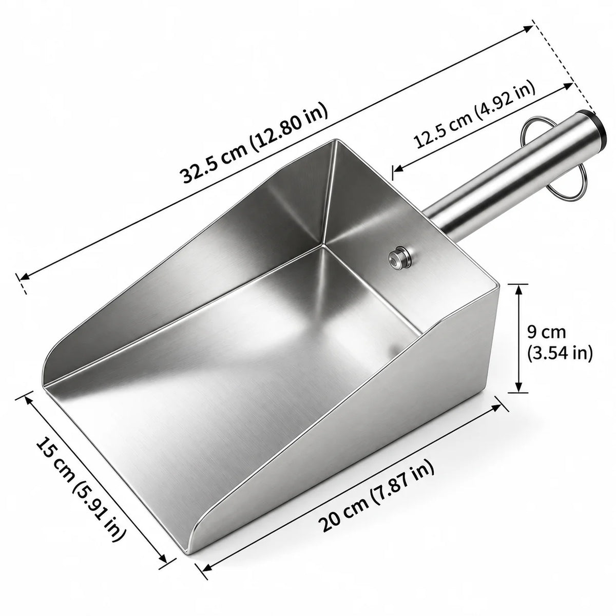 50oz Stainless Steel Dog Food Scoop, Pet Food Kibble Measuring Scoop for Cats, Puppies and Small Dogs.