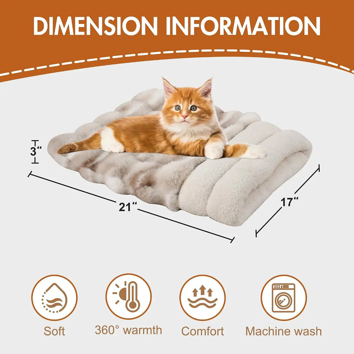 3 in 1 Semi-Enclosed Self Warming Burrow Cat Bed Sleeping Cave