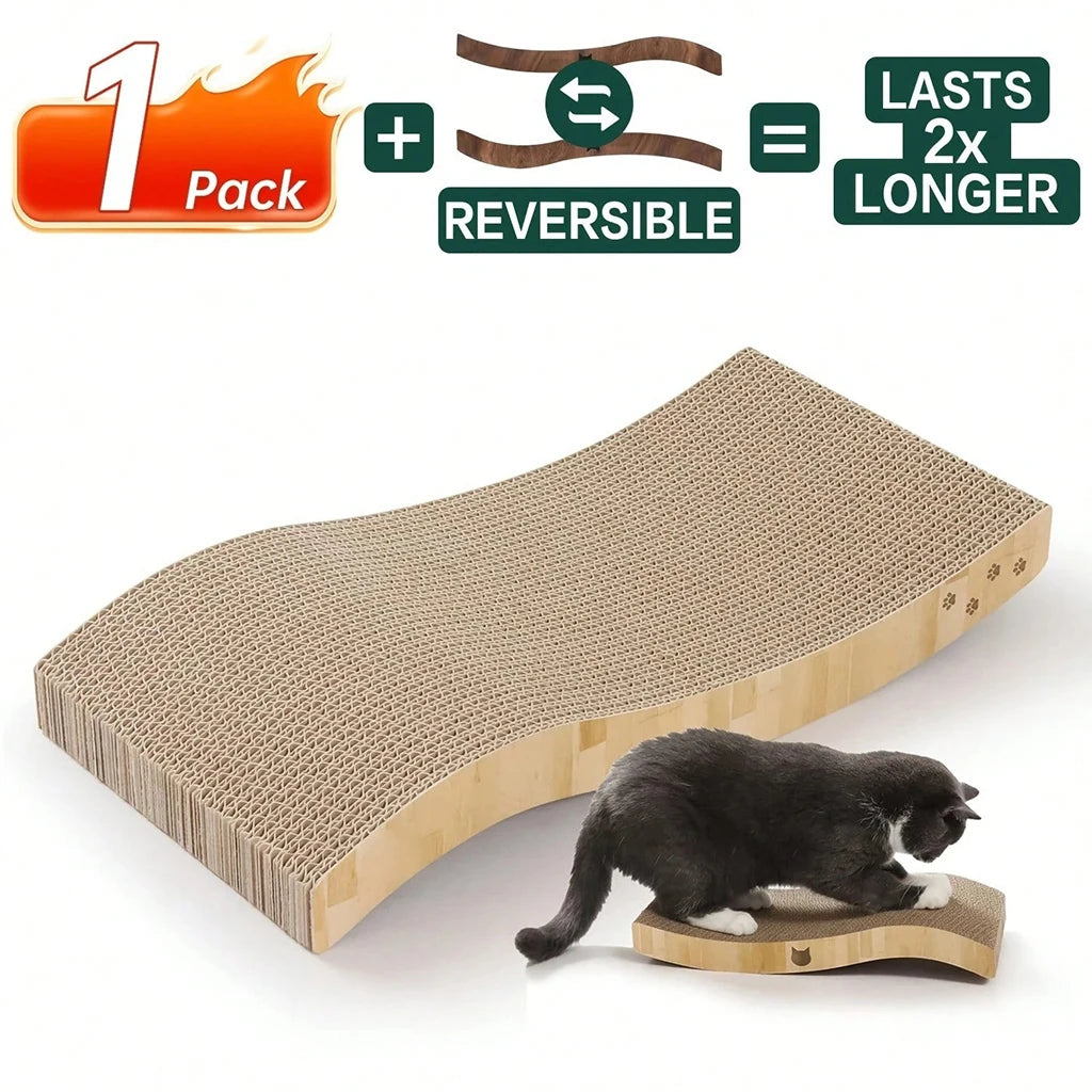 8pcs Large Wave Cat Scratcher Refills Reversible Double-Sided Corrugated Cardboard Durable Furniture Protector Grinding Pad Pet Supplies
