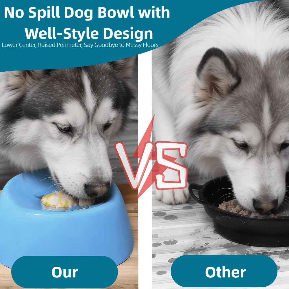 Feeder Dog Bowls For Liquid Treat AntiSlip Bone Broth Dog Lick Bowl Spillproof Dish With Rolling Ball Dog Licking Toy For Large