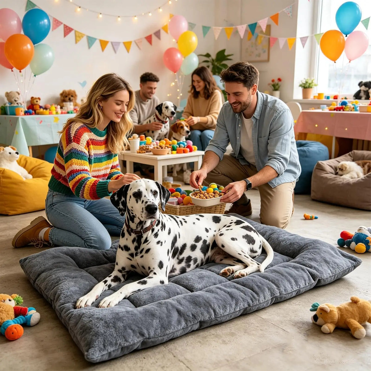 Plush Dog Bed Thickened Soft Rectangular Sofa Cushion Warm Joint Relief Pet Mat For Small Medium Large Dogs