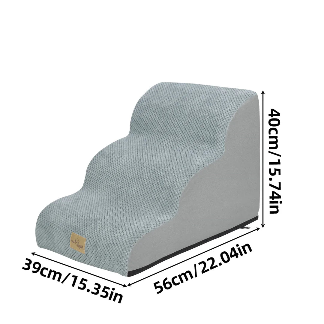 BINGOPAW Foam Dog Stairs 3/4/5 Steps Non Slip Pet Steps with Removable Washable Cover for High Beds Sofa Couch