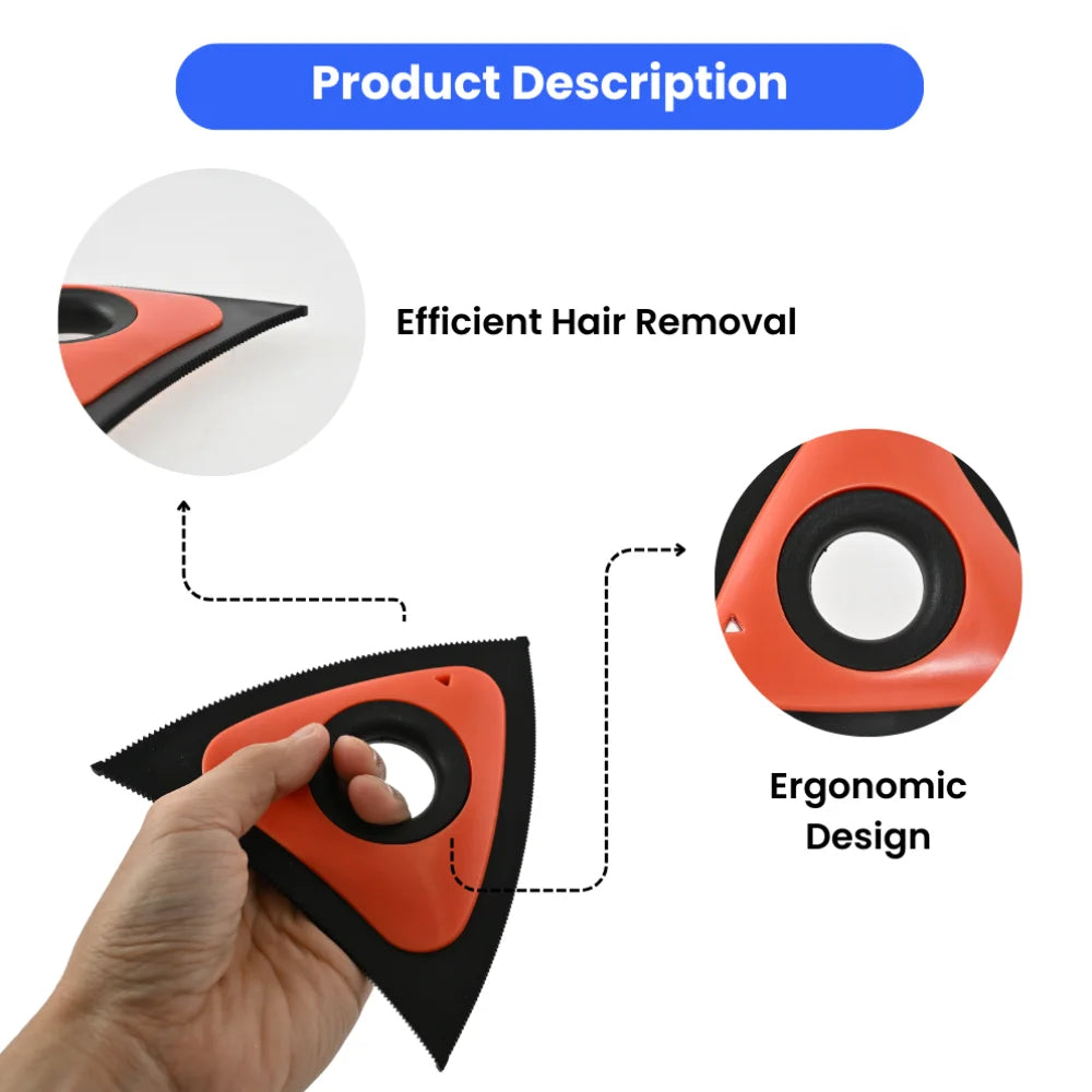 24PCS/Carton 3 Colors Mixed Pet Hair Remover Scraper Reusable Fur Cleaning Tool for Sofa Carpet Furniture Dog Cat Hair Lint Removal