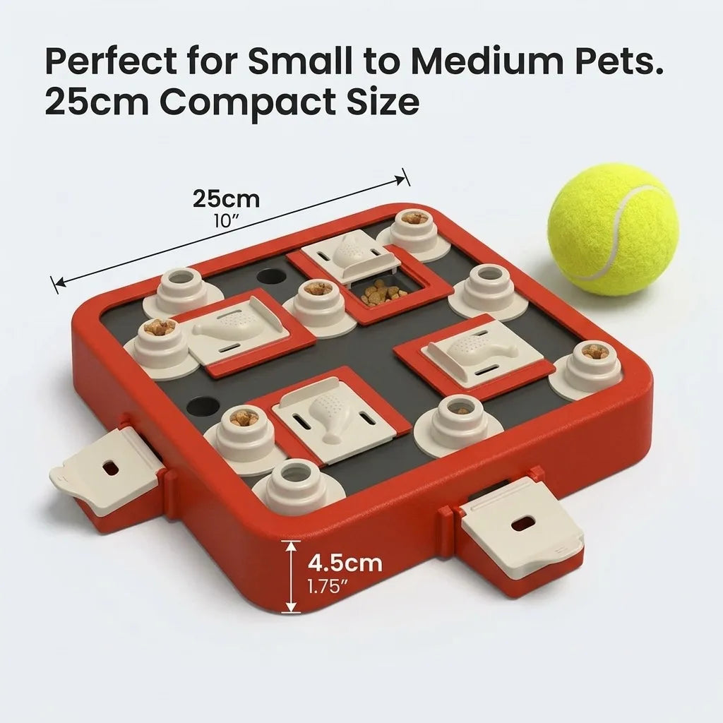 Dog Puzzle Feeder, Interactive Slow Feeder Toy for IQ Training and Mental Stimulation, Pet Treat Dispenser Brain Game for Boredom Relief, Durable Anti-Choke Feeding Tray for Small Medium Large Dogs