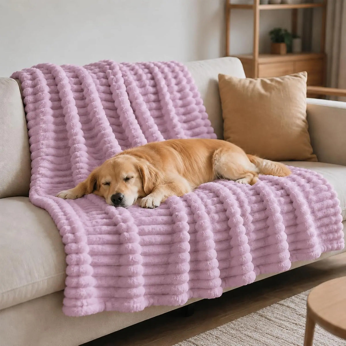 Emotional Support Blanket for Dogs, Yellow Dog Blanket (Pink,71x79in)