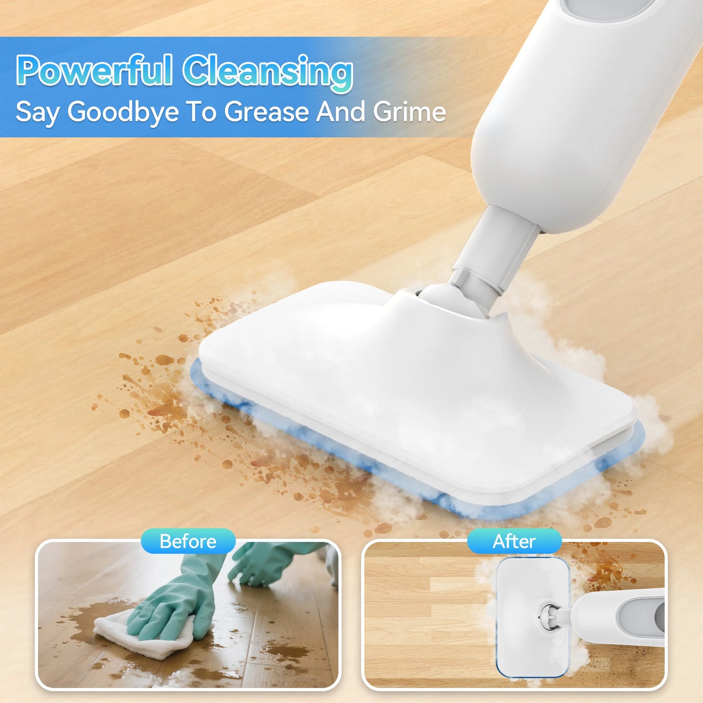 INSE F2 Steam Mop Powerful 12-in-1 Handheld Scrubbing Steam Cleaner High Temperature Detachable Steam Mop for Hardwood Carpet