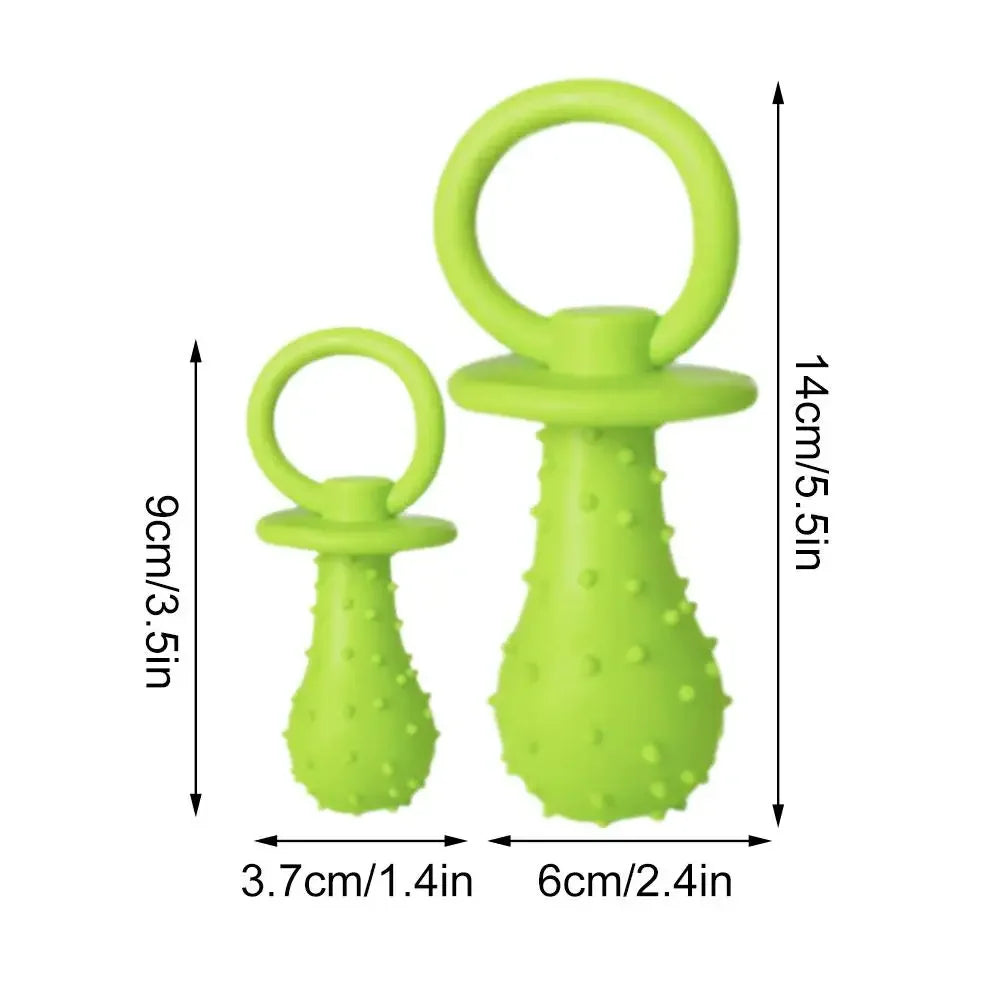 Squeaky Bell TPR Dog Pacifier Toy, Safe Non-Toxic Durable Teething Chew, Gum-Friendly Calming Soothing Dental Cleaning for Puppy Teething Period Daily Play Home Alone Puppies Small Medium Dogs Pet Squeaky Molar Chew Accessory