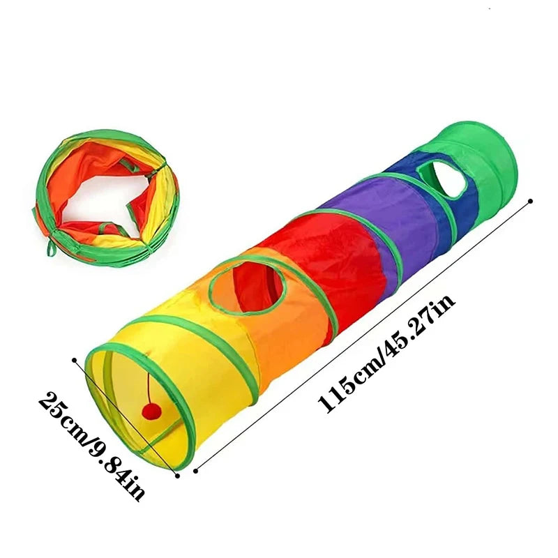 Foldable Cat Tunnel Tube Interactive Pet Play Tunnel Fun Training Toy For Kitten Puppy Indoor Entertainment Relieve Boredom Cat Accessories