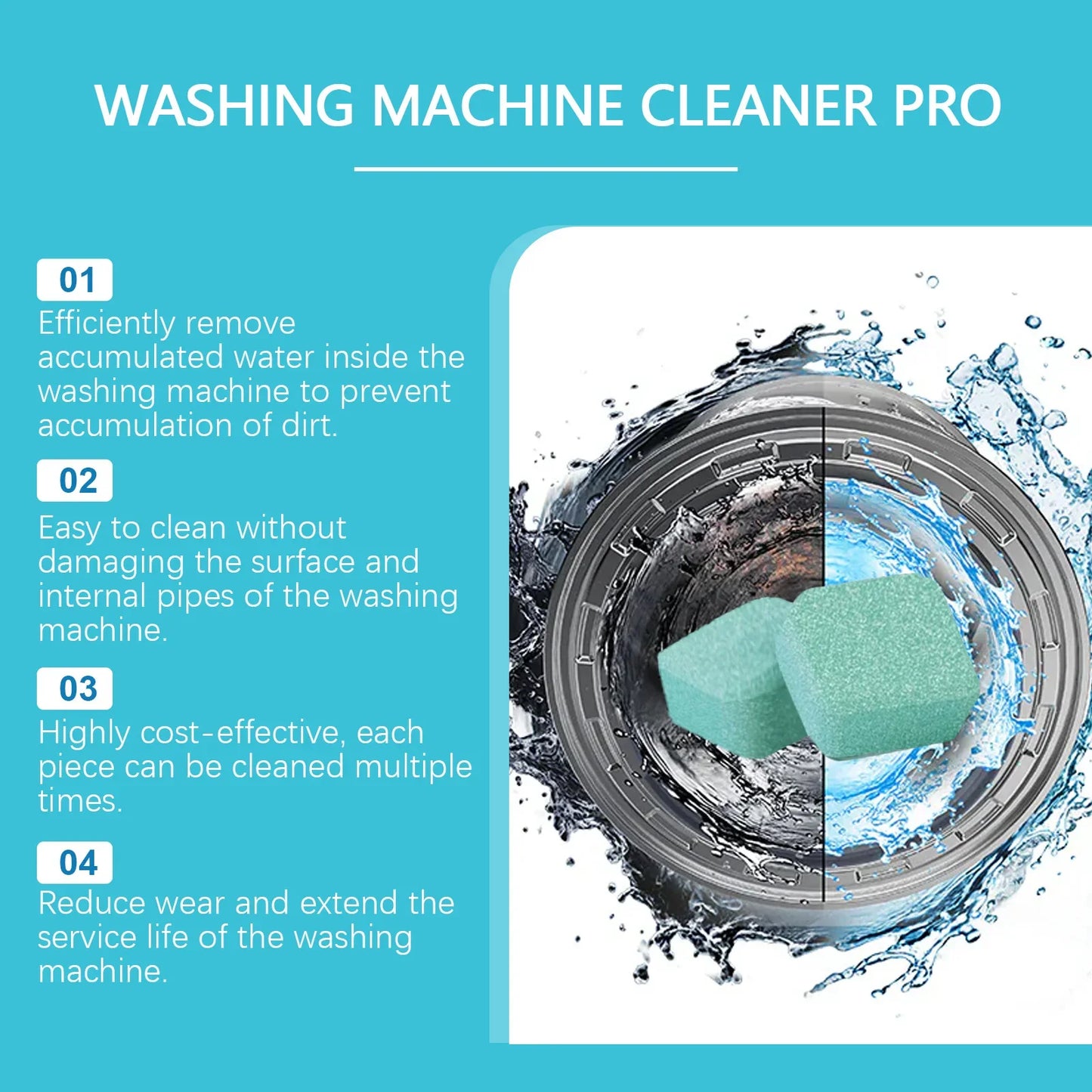 Washing Machine Cleaner for Pet Owners Eliminating Pet Odors Remove Pet Hair Cleaning Washing Machine Slots Cleaning Agent 12PCS