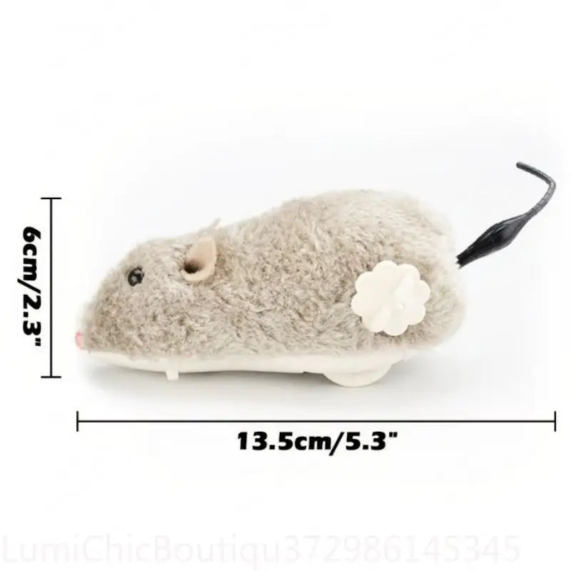 1Pc Lifelike Plush Running Mouse Toy Funny Tail Rat Play Toy Interactive Enrichment Toy For Cats Dogs Kids Random Color Pet Supply