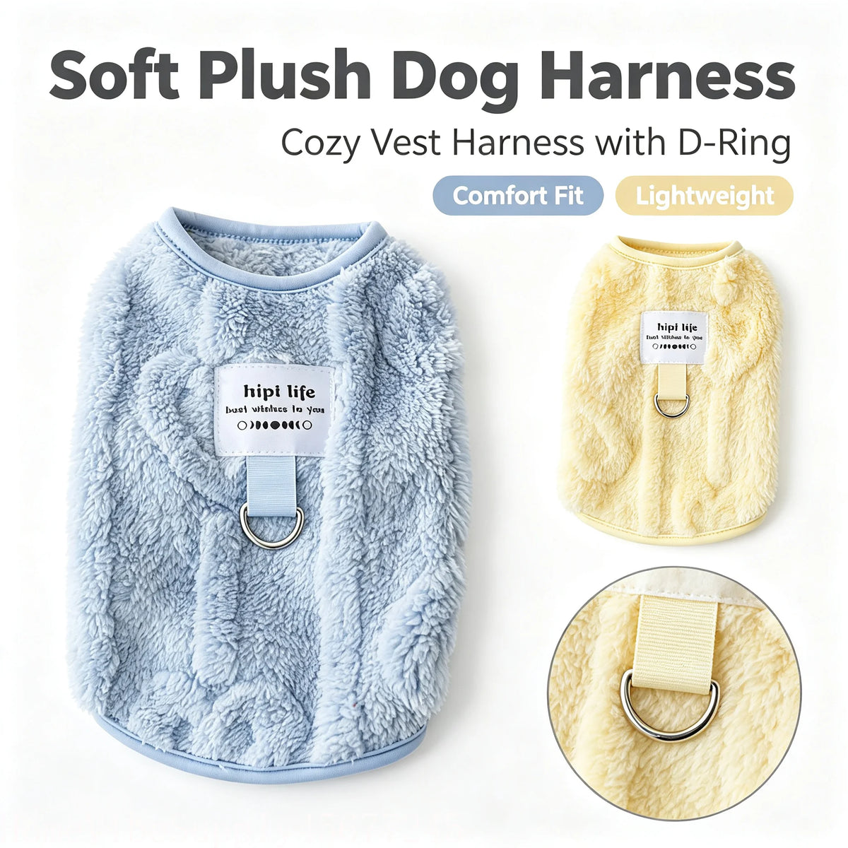 Solid Color Fleece Pet Vest, Easy Pull-On Two Leg Warm Winter Clothes for Dogs Cats, Soft Bear Style Autumn Winter Pet Apparel