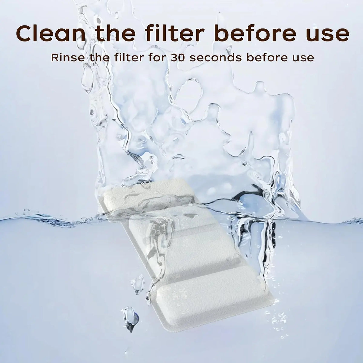 Replacement Filters & Sponges for 2.2L Stainless Steel Cat Water Fountain, 8 Filters + 4 Sponges Kit