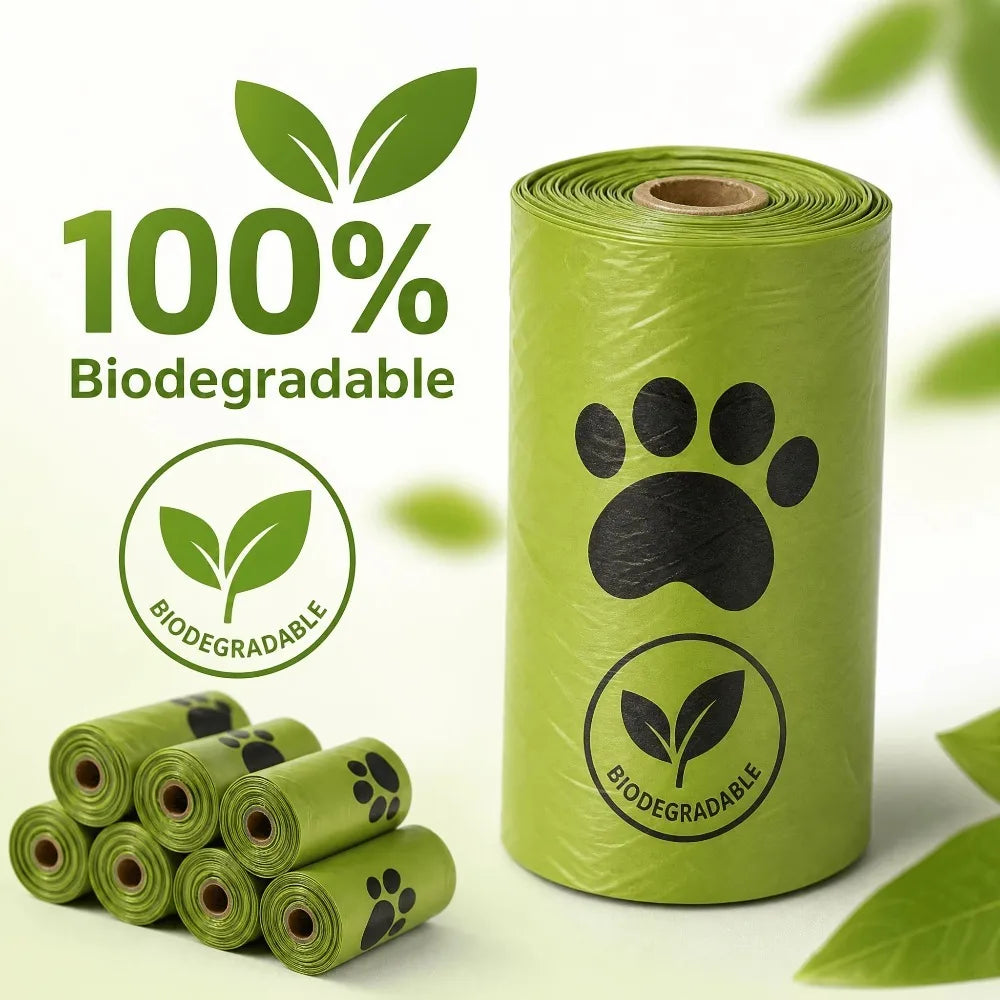 10pcs Biodegradable Dog Poop Bags Eco‑Friendly Compostable Pet Waste Bags Thick Leak‑Proof Puppy Poop Bags For Dog Walking Outdoor Travel