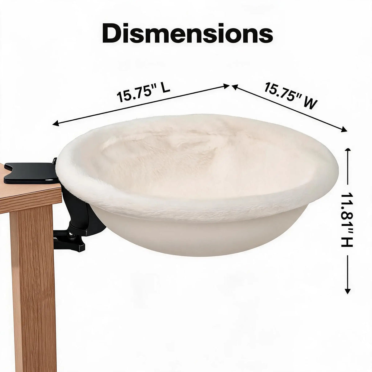 Rotating Cat Table Bed Round Ultra Soft Plush Faux Fur Cat Bed Warm Cozy Sleeping Lounger for Indoor Cats Home Decor, 15.75 Inch
