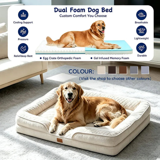 Egg-shaped Memory Foam Four Season Square Waterproof Large Cat / Dog Bed Soft Thickened Pet Sofa Cushion Large / Medium / Small Size with Removable Cover for Easy Washing Non-slip Base Durable and Resistant To Chewing Protect