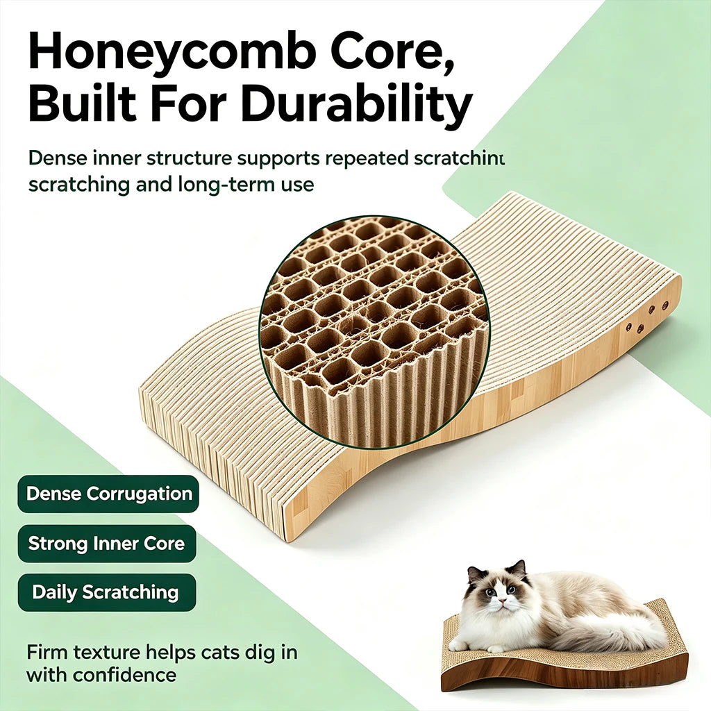 8pcs Large Wave Cat Scratcher Refills Reversible Double-Sided Corrugated Cardboard Durable Furniture Protector Grinding Pad Pet Supplies