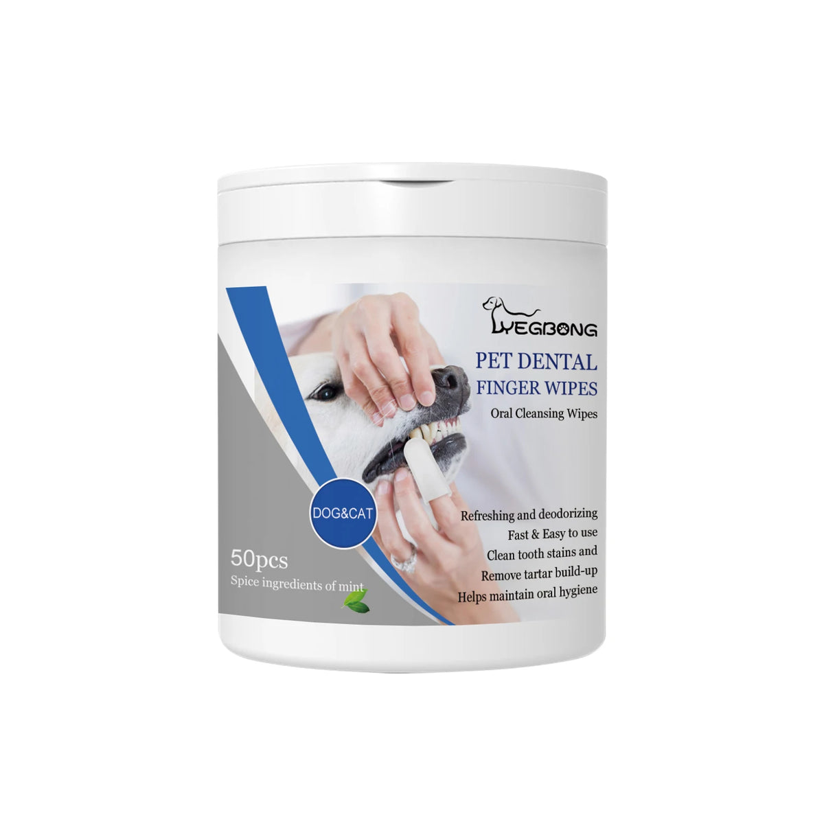 Pet Dental Finger Wipes, Dog & Cat Oral Care Finger Sleeves, Clean Teeth Remove Tartar Yellow Stains & Bad Breath