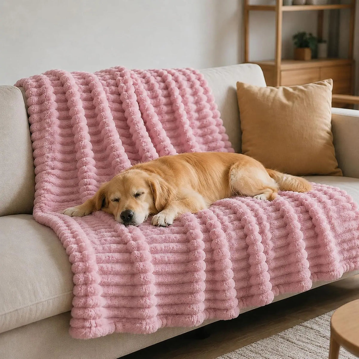 Emotional Support Blanket for Dogs, Yellow Dog Blanket (Pink,71x79in)