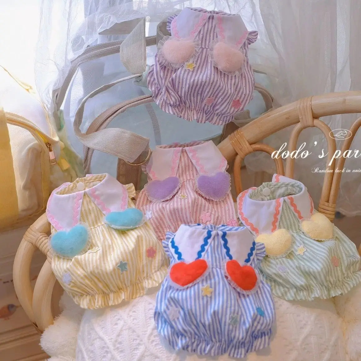 Summer Dog Cat Clothes For Small Dogs Bubble Puppy Princess Striped Dress Cats Kitten Rabbit Clothing Pet Supplies