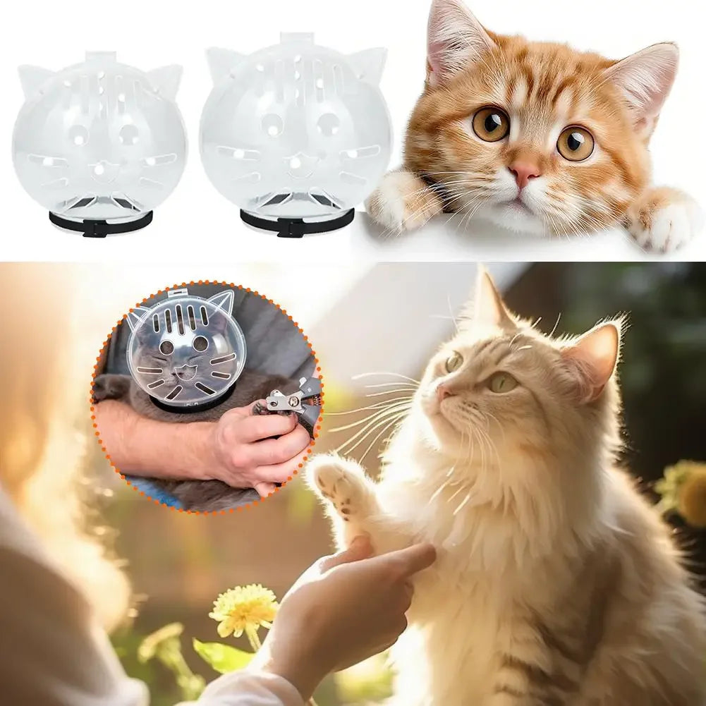 Cat Bubble Helmet, Adjustable Anti Bite Cat Head Cover, Breathable Open Mesh Grooming Hood for Aggressive Cats, Bathing Nail Trimming Vet Visit