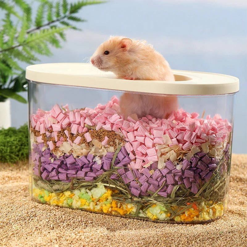 Hamster Digging Bucket Oval Burrow Hideout 27x15x16.5cm Small Pet Tunnel Exercise Play House PET+PP Cage Accessory