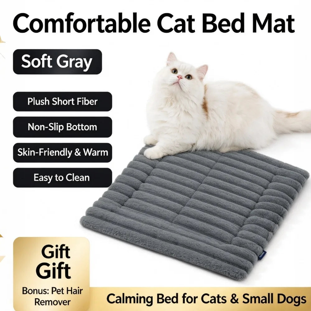 Self-Warming Cat Dog Mat, Ultra Soft Fleece Pet Crate Pad, Washable Cozy Warm Mat for Cats Dogs, Non-Slip Pet Supplies