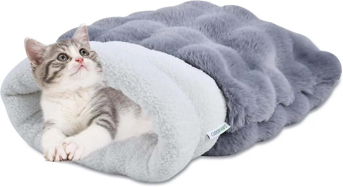 3 in 1 Semi-Enclosed Self Warming Burrow Cat Bed Sleeping Cave