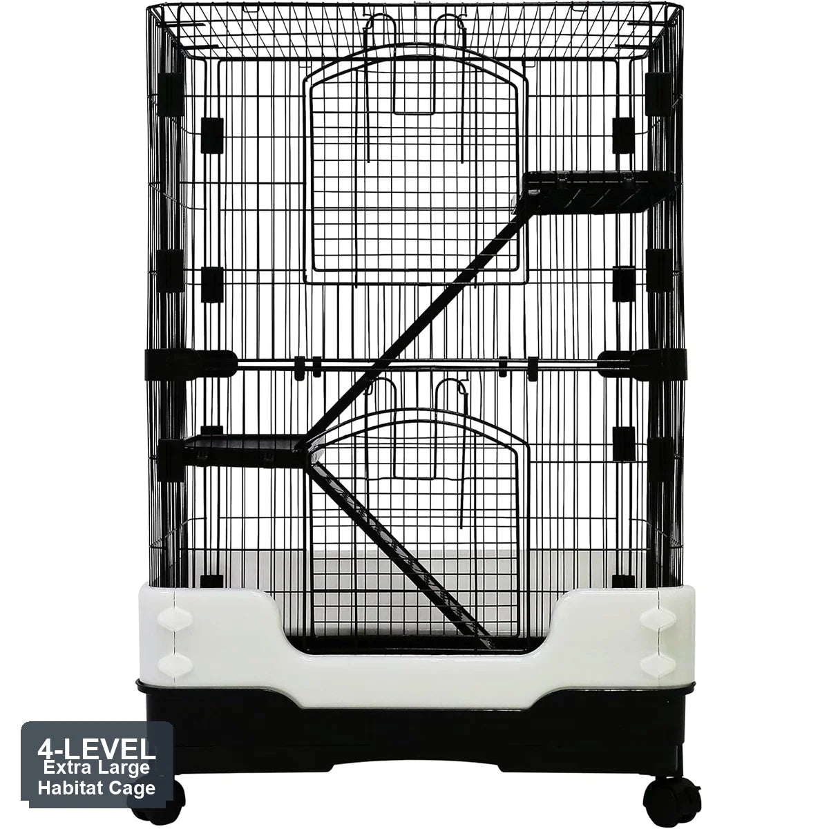 Extra Large 4 Level Small Animal Habitat Cage Hedgehog Guinea Pig Rat Ferret Hamster Home Deep Base 6.5 Inch Bar Spacing Heavy D