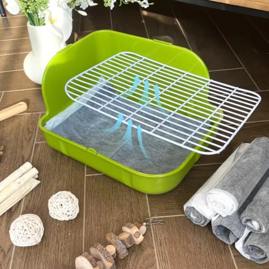 Rabbit Litter Box, Bunny Litter Box, Guinea Pig Potty Trained, Square Small Animal Toilet Potty Pan for Rabbit Guinea Pig Ferre