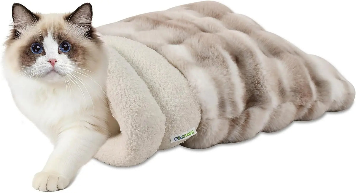 3 in 1 Semi-Enclosed Self Warming Burrow Cat Bed Sleeping Cave