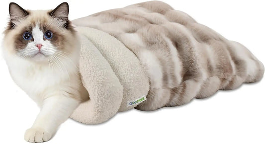 3 in 1 Semi-Enclosed Self Warming Burrow Cat Bed Sleeping Cave