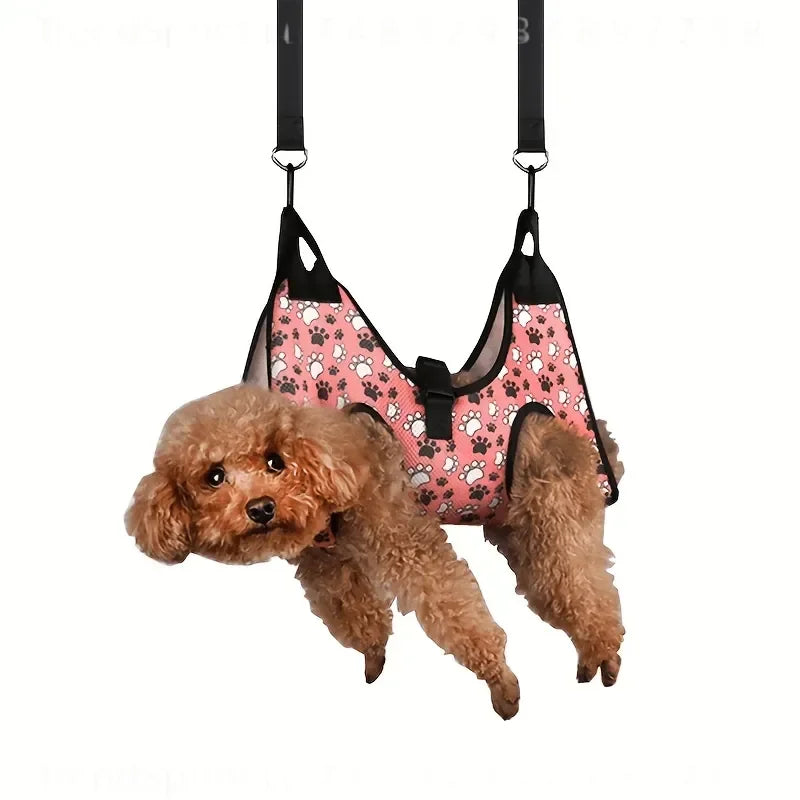 Comfort Grip Pet Grooming Hammock Non‑Electric Polyester Nail Trimming Sling Stress‑Free Grooming Helper For Small Medium Dogs Cats Home Pet Care Use