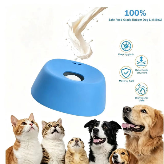 Slow Feeder Dog Bowls for Liquid Treat, 【Enrichment Ball-Roll】 Bone Broth Dog Lick Bowl, 3/4 Cup Yogurt Pup Lick Toy
