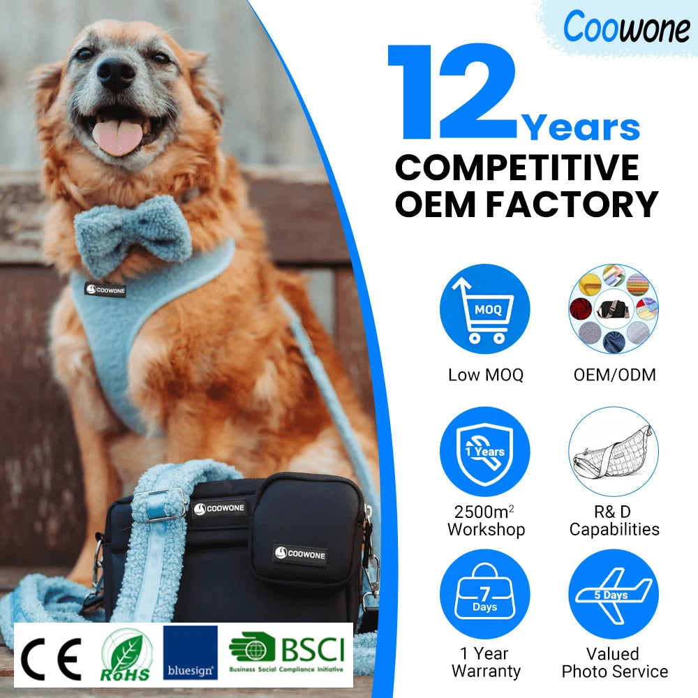 Custom Dog Training Treat Pouch with Magnetic Closure Poop Bag Dispenser and Carabiner Clip