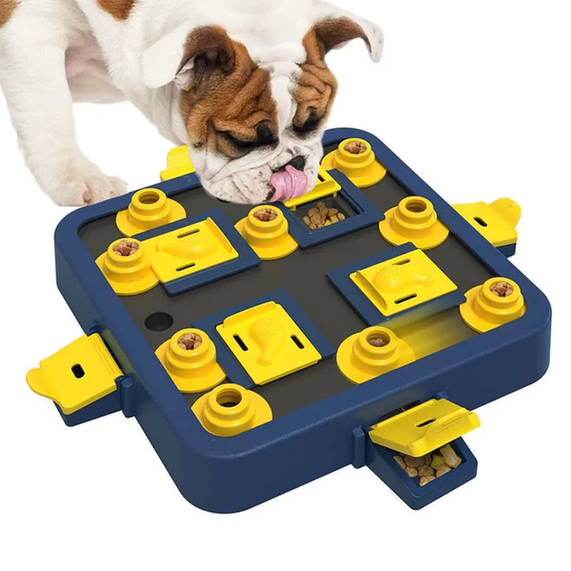 Dog Puzzle Feeder, Interactive Slow Feeder Toy for IQ Training and Mental Stimulation, Pet Treat Dispenser Brain Game for Boredom Relief, Durable Anti-Choke Feeding Tray for Small Medium Large Dogs