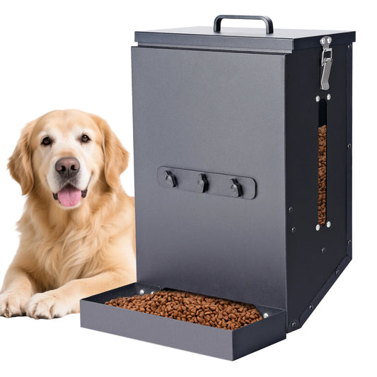 Large Stainless Steel Hanging Dog Bowl Feeder for Crate Cage - No Spill Pet Food Dispenser