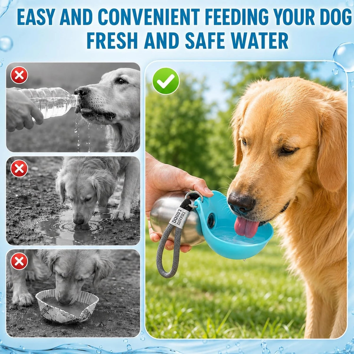 Pet Water Dispenser,Dog Travel Cup,Cat Water Bottle,Puppy Water Feeder,Stainless Steel Dog Cup,Foldable Pet Bowl,Leak-Proof Pet Bottle,Outdoor Pet Hydration,Pet Hiking Gear,10oz Pet Water Cup