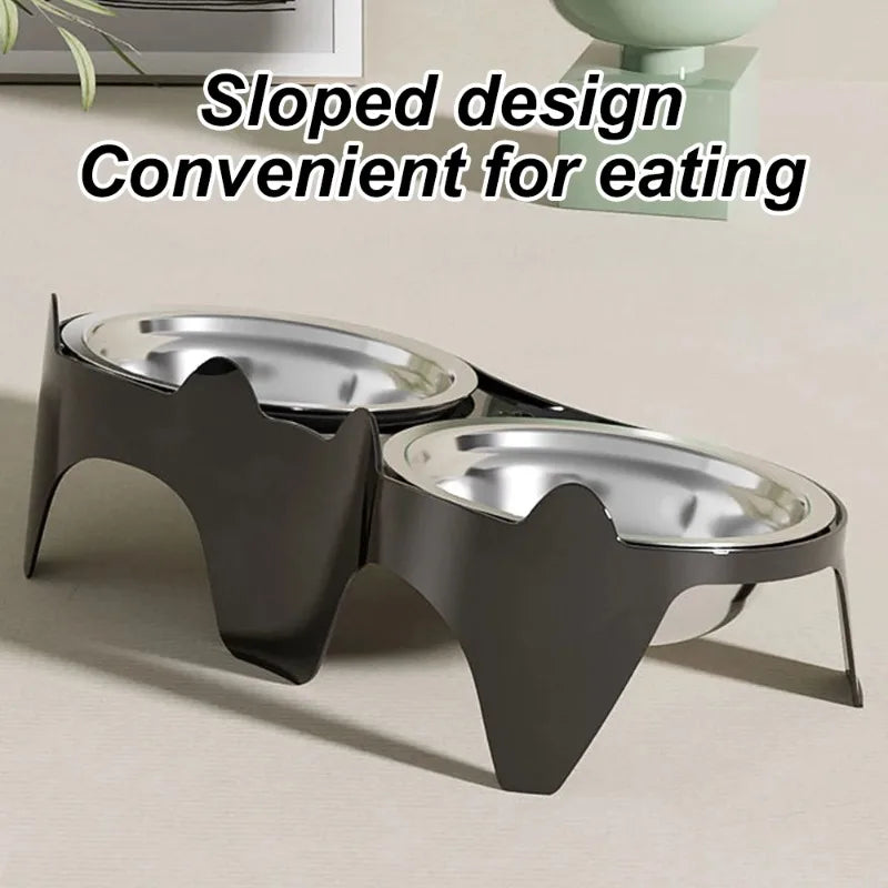 1PC Stainless Steel Cat Food & Water Bowl with Anti-Tip Design Large Capacity Easy-Eat Design for Pet Dog Cat  Feeding Food Bowl