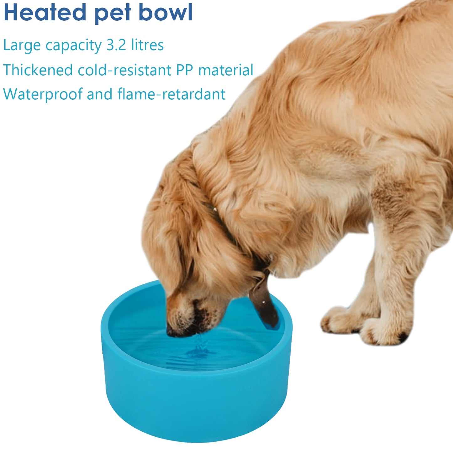Outdoor Thermal Pet Bowl 108 Oz Heated Pet Water Bowl Outdoor Heated Dog Dish Provides Drinkable Water in Winter for Dog & Cat