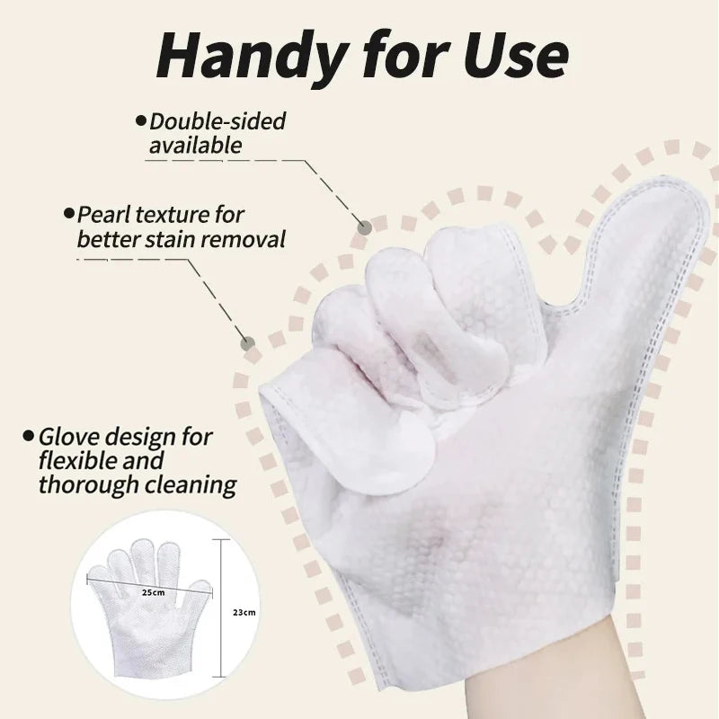 Pet No‑Rinse Glove Wipes for Cats & Dogs, Wash‑Free Disposable Grooming Gloves, Dry Bath Cleaning Wet Gloves Pet Supplies for Bathing Deodorizing