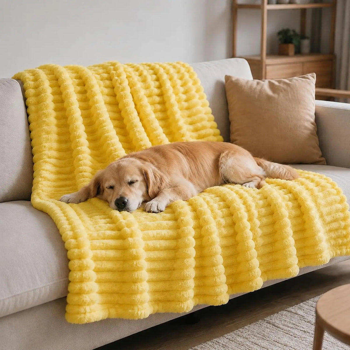 Emotional Support Blanket for Dogs, Yellow Dog Blanket (Pink,71x79in)