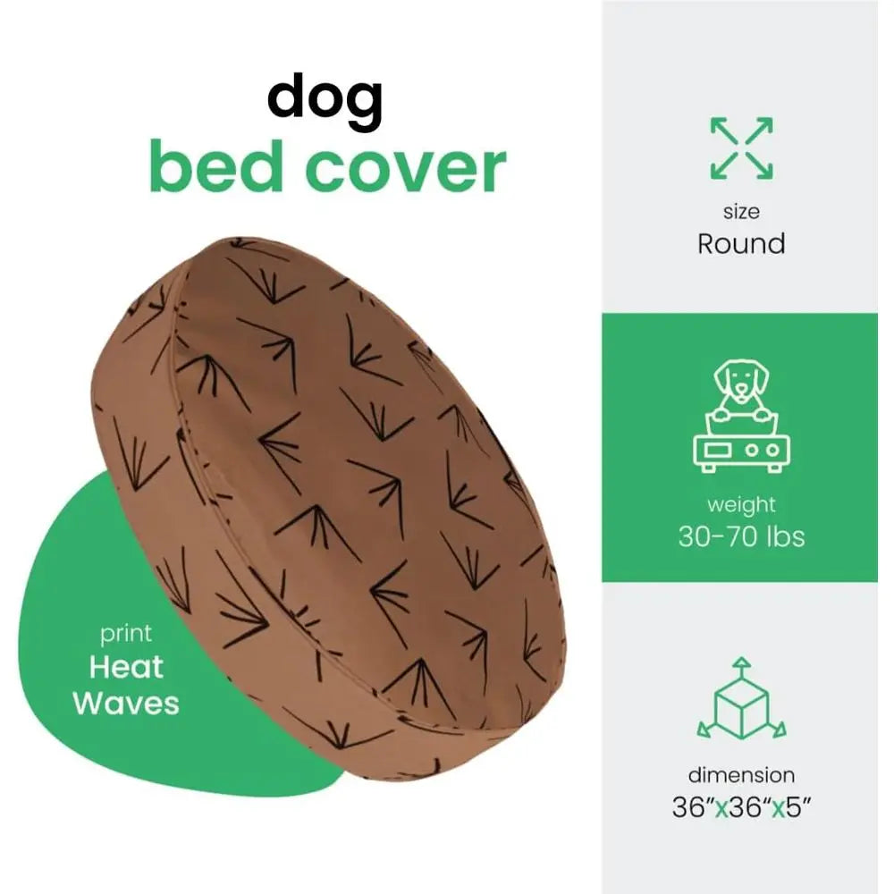 Heat Waves Dog Bed Duvet Cover, 100% Cotton Canvas Cover or Dog, Puppy, or Cat Bed, Durable, Washable,