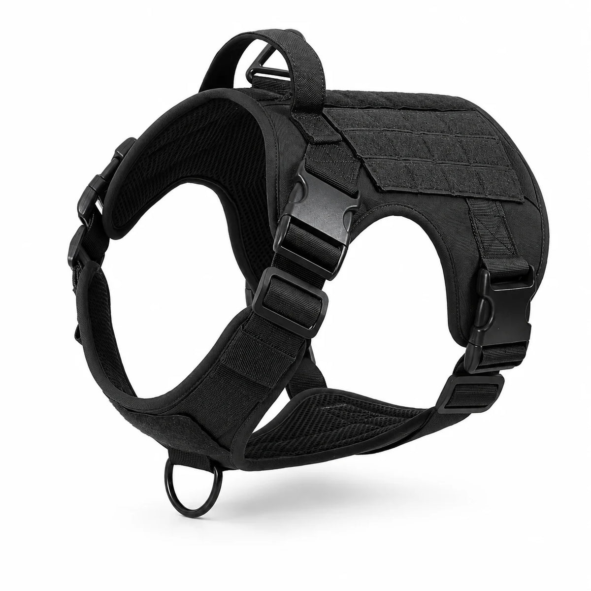 Adjustable Tactical Dog Harness Vest with Reflective Straps Metal D Rings and Breathable Padding