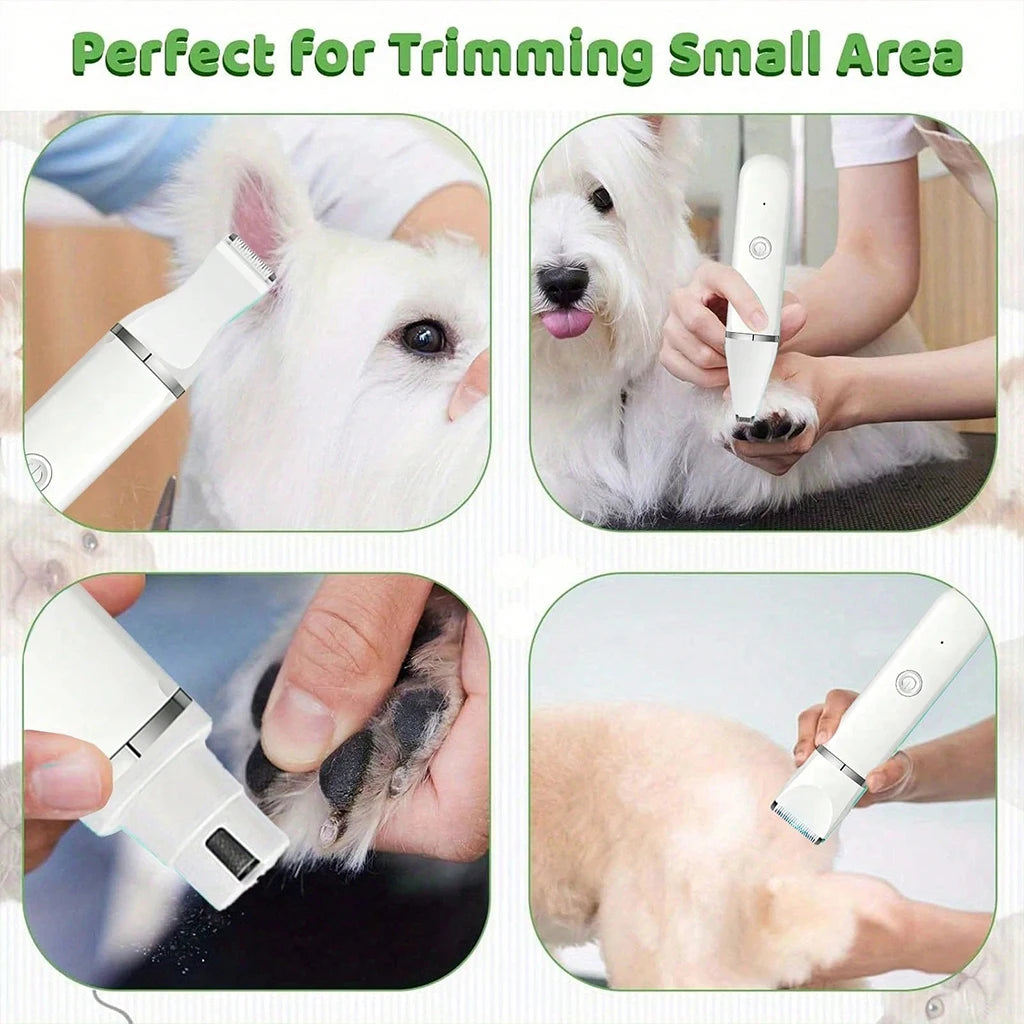 4-in-1 Pet Hair Clipper Rechargeable Dog Cat Trimmer Kit Cordless Electric Grooming Shaver with Comb Guide for Puppy Kitten