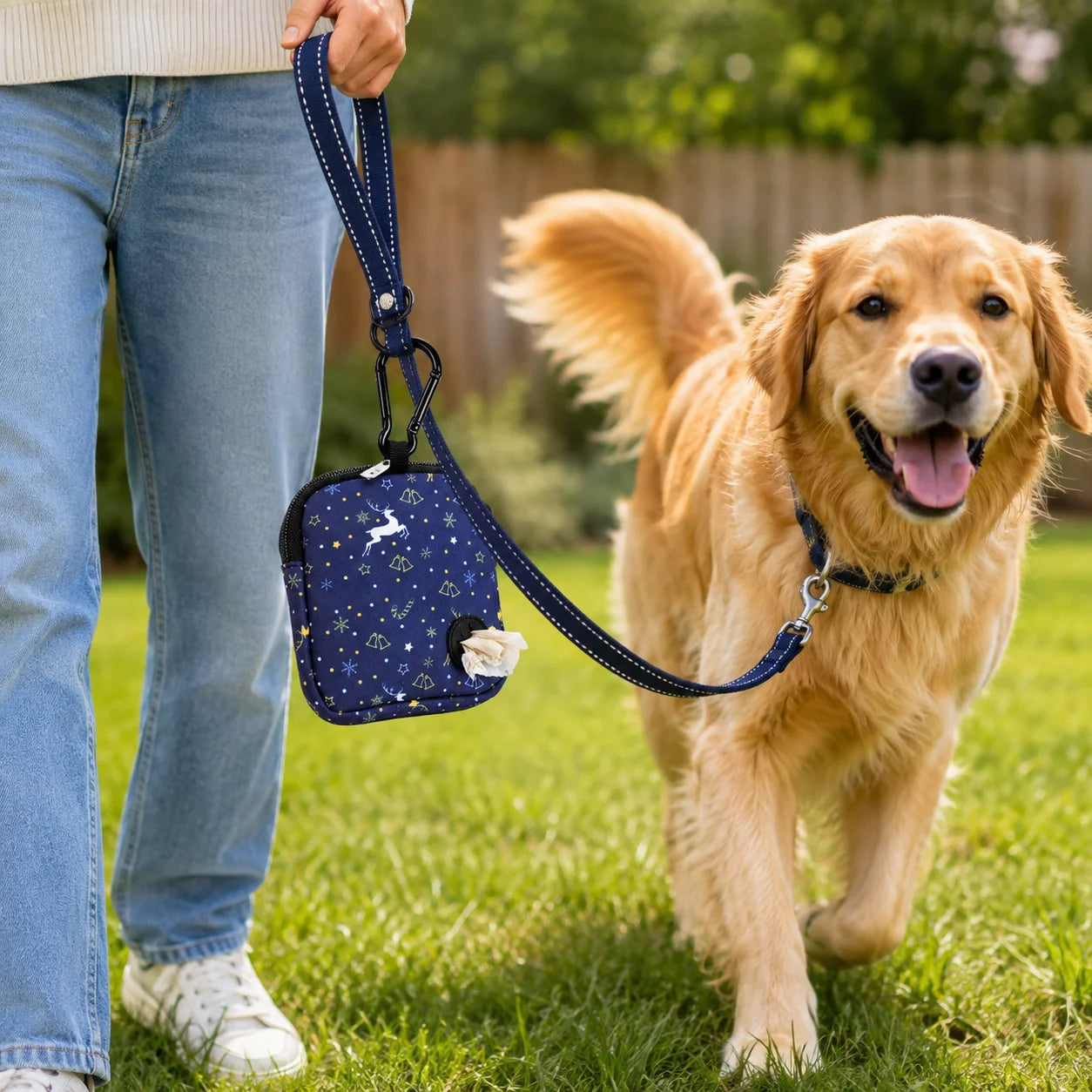 Waterproof Dog Treat Pouch with Training Clicker Poop Bag Holder and Carabiner for Walking
